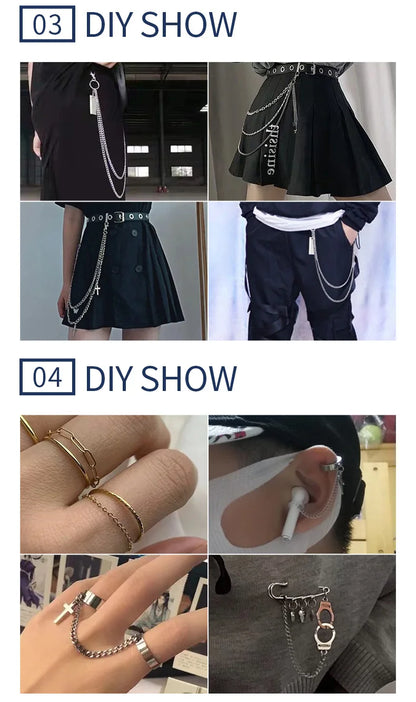 1.2mmThickness Open Jump Rings Width 6mm~12mm Stainless Steel Jewerly Making Supplies Accessorie DIY Necklace Connector Findings
