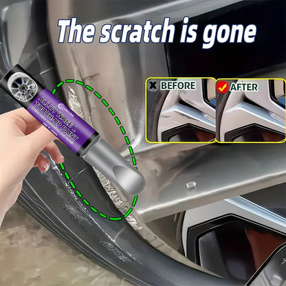 Universal Alloy Wheel Repair Kit - Suitable for Silvery Wheels, Car Rim Scratch and Curb Damage Repair Paint Set, In