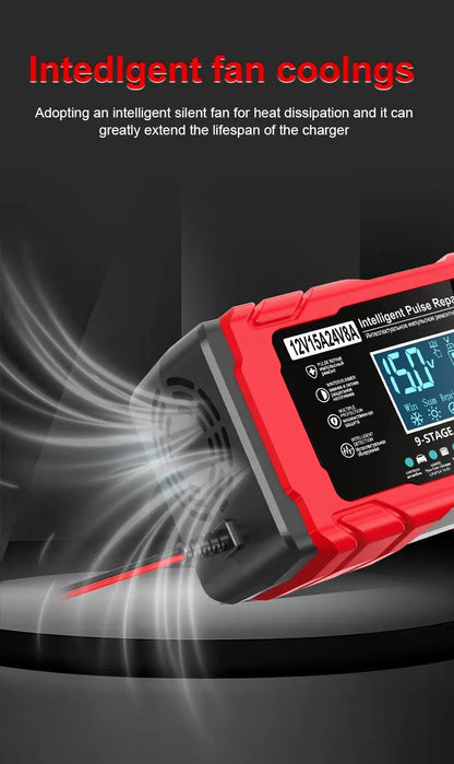 14.6V 15A Lifepo4 Battery Smart Pulse Repair Charger 12V 15A 24V 8A Electric Motorcycles Charger For Lead Acid AGM GEL Battery