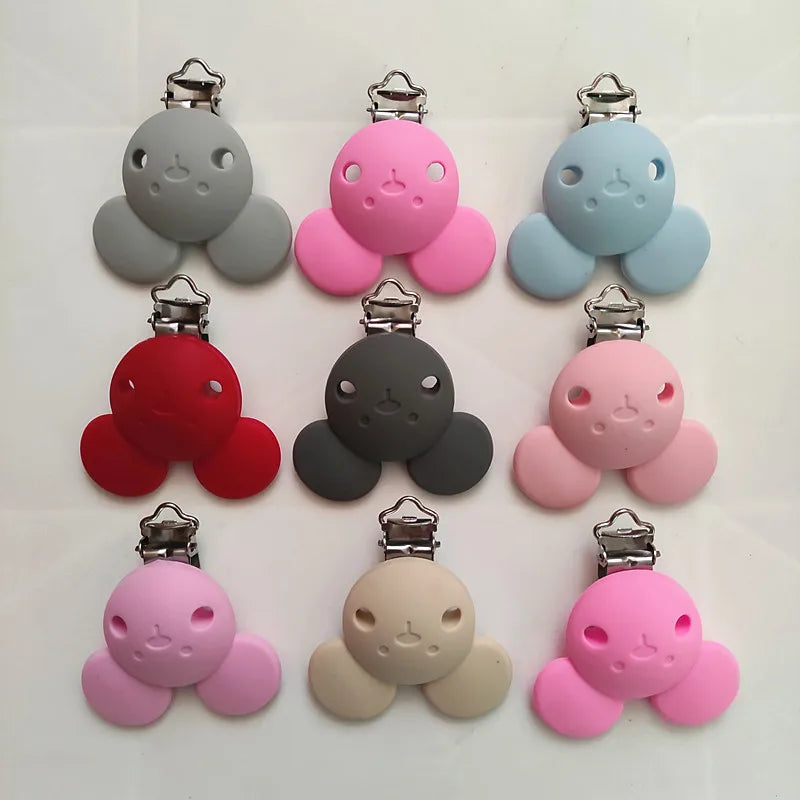 10pcs Silicone Heart Pacifier Clips DIY Baby Teething Teether Necklace Bead Tool Nurs Gift Nipple Chain Accessories