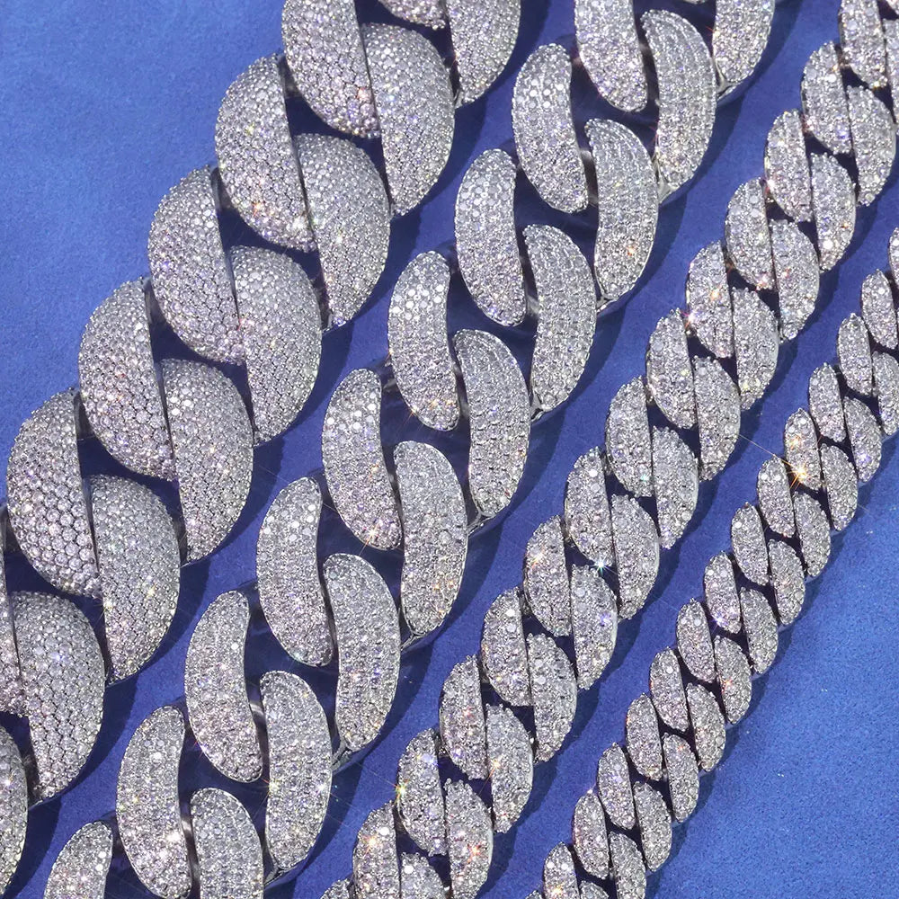 ESKEEM 2/3/4/6Row Full Diamond Bubble Cuban Bracelet 10/13/18/20/22MM CZ Stone Iced Out Hip Hop Jewelry Cuban Bracelet Women Men