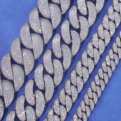 ESKEEM 2/3/4/6Row Full Diamond Bubble Cuban Bracelet 10/13/18/20/22MM CZ Stone Iced Out Hip Hop Jewelry Cuban Bracelet Women Men