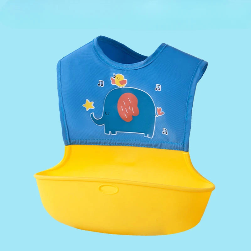 Kids Soft Waterproof Baby Silicone Bibs Cute Cartoon Printed Adjustable Girl Boy Children Lunch Newborn Feeding Stuff Bib Scarf