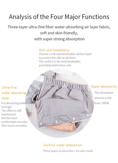 AIO Adjustable Easy To Wear Adult Diapers Washable Cotton Incontinence Cloth Diaper Elderly Diapers Leak proof Underwear