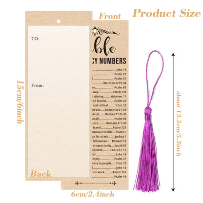 Bible Emergency Numbers Verse Cards&Bookmarks with Tassels - Inspirational Christian Scripture Cards,Writable,Matte Finish.