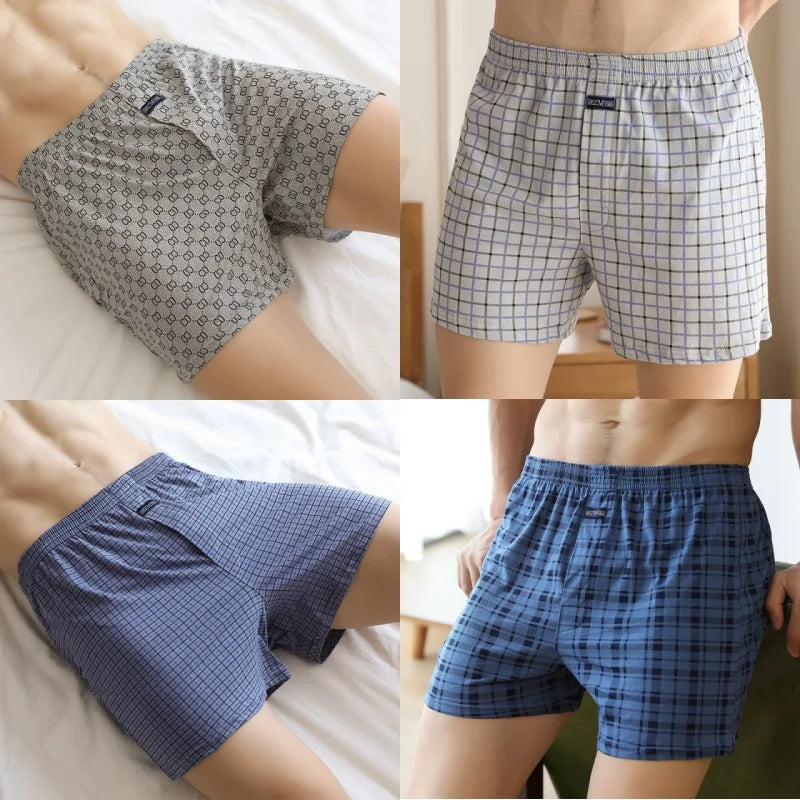 1/2/3/4PCS Plus Size M-XXXL Cotton Aro Pants Men's Underwear Flat Pants Skin Friendly Comfortable Loose Home Large Waistband