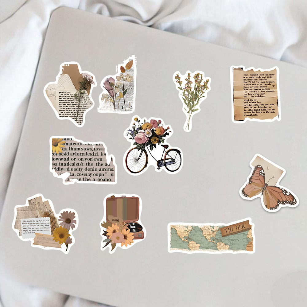 10/25/50pcs Aesthetic Vintage Diary Graffiti Stickers for DIY Scrapbooking Suitcase Water Bottle Phone Guitar Laptop