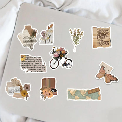 10/25/50pcs Aesthetic Vintage Diary Graffiti Stickers for DIY Scrapbooking Suitcase Water Bottle Phone Guitar Laptop