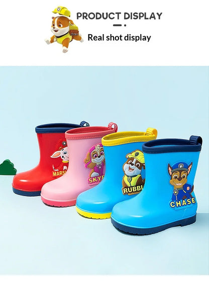Genuine PAW patrol Rain boots Mars Skye Rubble Chase, Colorful Options Durable Footwear for Toddlers in Wet Condition