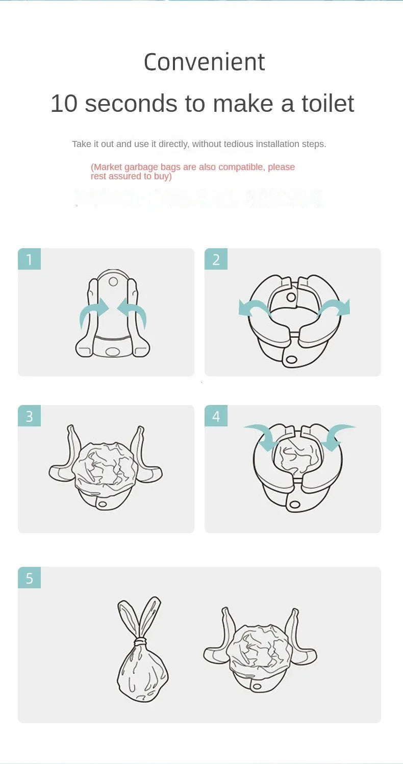Children's Foldable Potty Training Seat Easy To Clean Toilet Seat Boys and Girls Birthday Gift Portable Travel Baby Potty