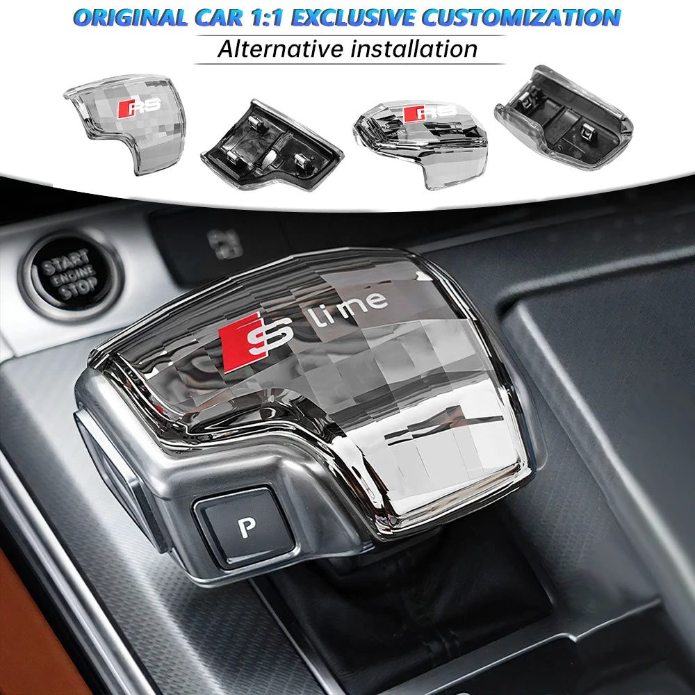 Car Crystal Gear Head Shift Head Transmission Handle Cover For Audi S4 S5 Q5l Sq5 Rs4 Q7 Rs5 A5 Rs7 A6 Rs6 Sq8 A4/a4l Sline RS