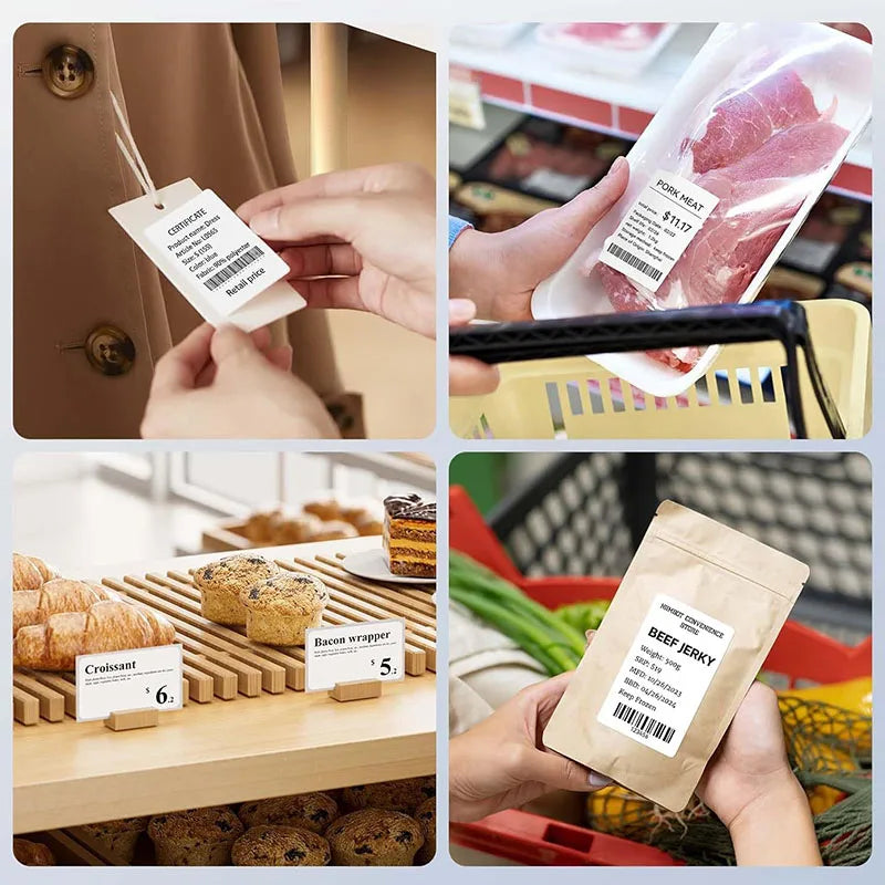 30/40mm Width Thermal Label Paper Roll White Self-adhesive Sticker Waterproof Barcode Food Price DIY Tag For Printer M220 P50