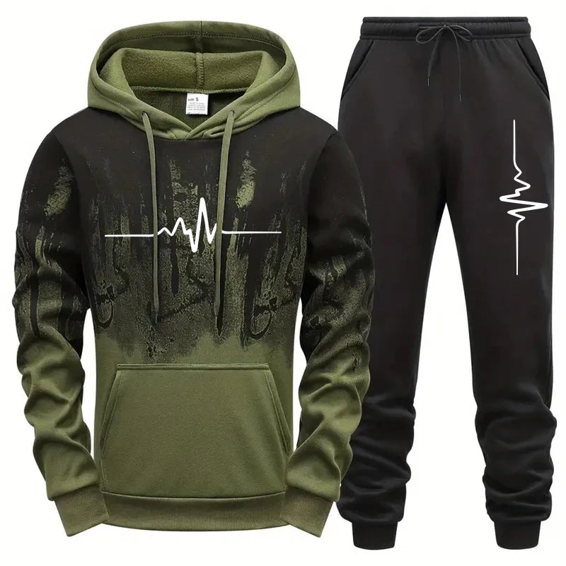 High Quality Men's Tracksuit Casual Jogging Men Versatile Sweatshirts Sweat Pants Fashion Comfort Daily Sports Simple Hoodie Set