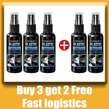 Professional Car Plastic Restorer Spray Refreshes Shine for Dashboard Door Trim Seats 100ml