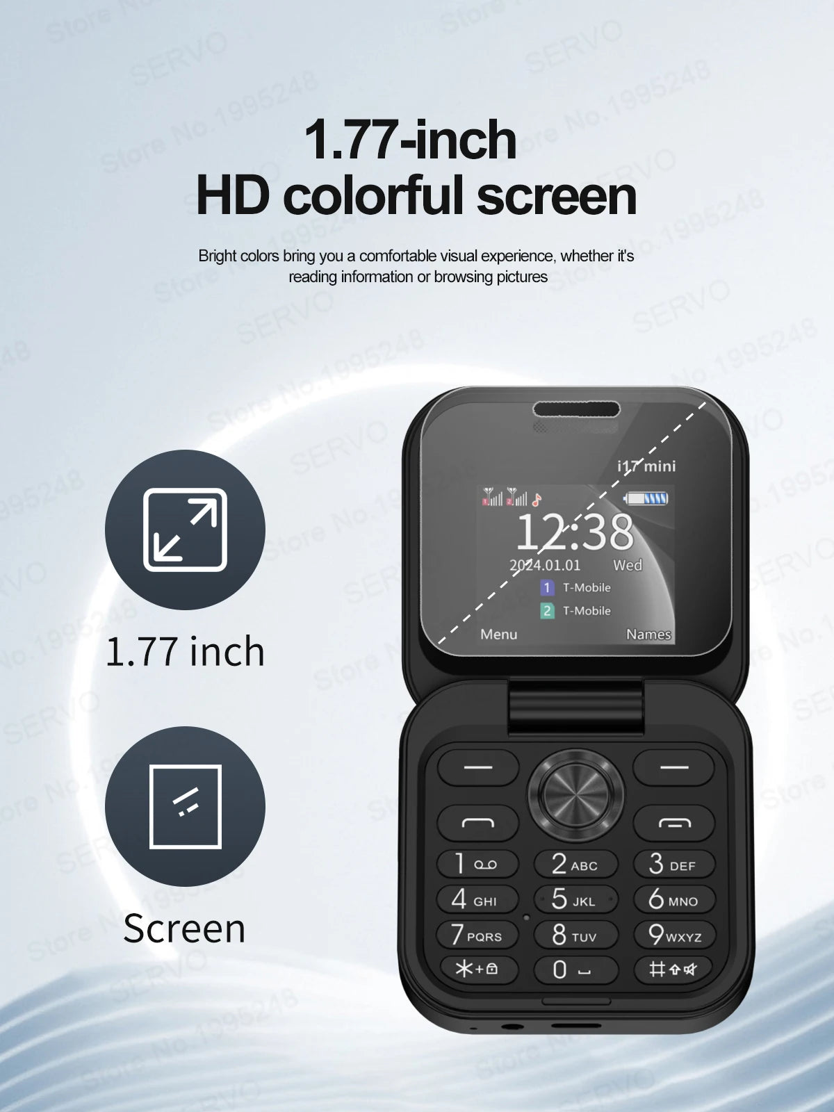 SERVO I17 Mini Dual SIM Card Flip Mobile Phone 2G GSM Magic Voice FM Radio Speed Dial Video Player Flashlight Foldable Cellphone