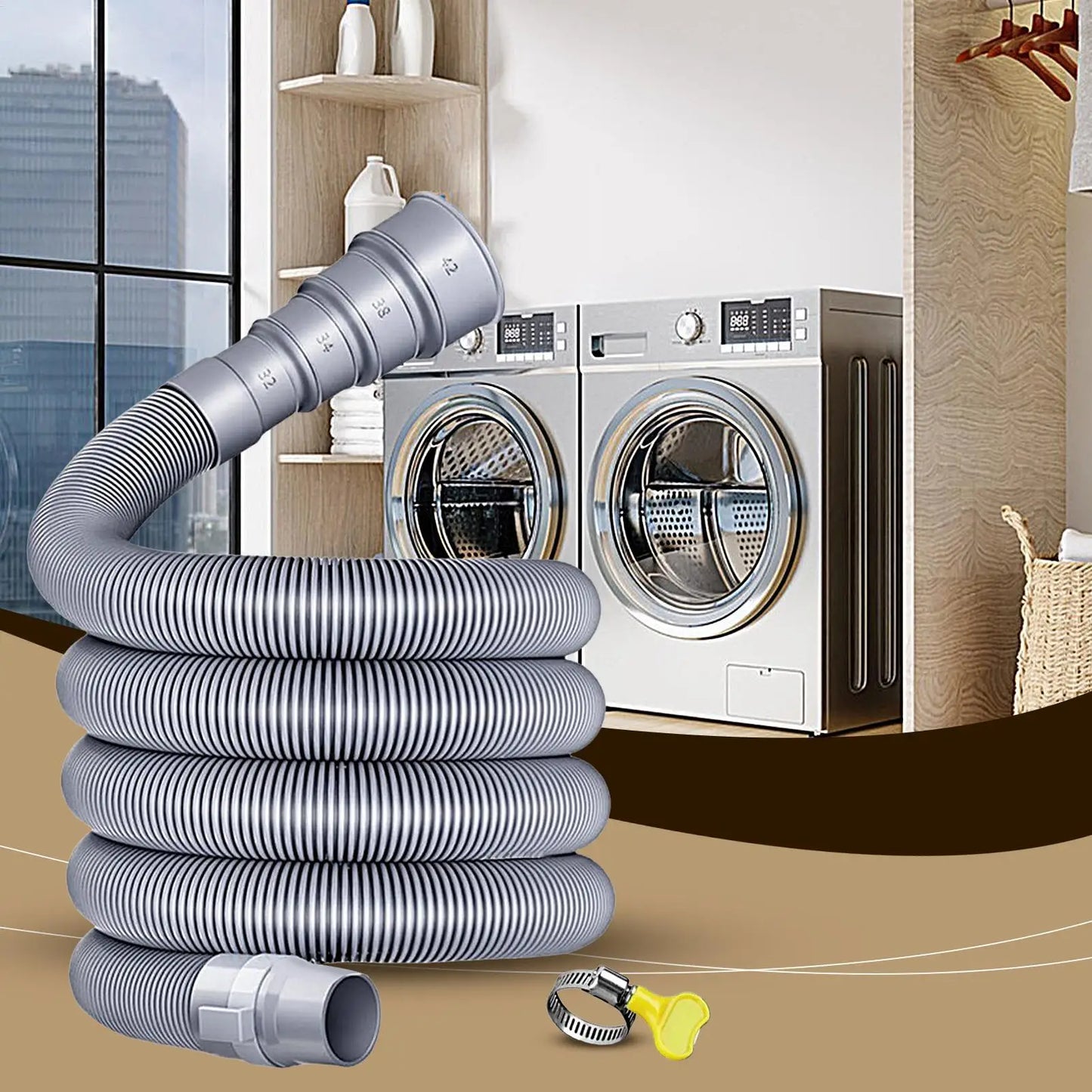 Foldable Caravan Sewer Plumbing Kit with Adjustable Adapter and Clamp Leak-Proof RV Hose Flexible drain hose for motorhomes