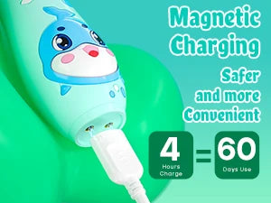 Seago Kids Electric Toothbrush Child Dolphin Colorful Observing LED 2 Mins Smart Timer IPX7 Waterproof Teeth Cleaning