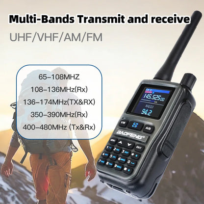 Baofeng UV 5R Mini Walkie Talkie One-click Frequency Matching Bluetooth Programming Frequency Dual PTT Band AM/FM Camping