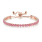 Adjustable Colorful Birthstone Tennis Bracelets for Women 4MM Crystal Bangle Female Hand Chain Trend Jewelry Accessories H133