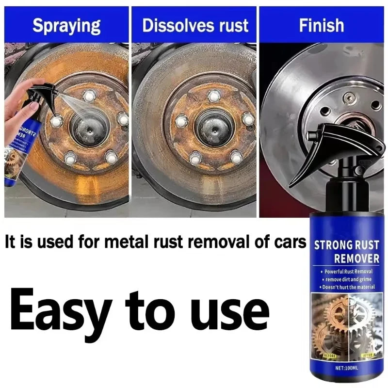 1/3 Pcs 100ml Car Rust Remover Spray Clean Metal Iron Quickly Auto Exhaust Pipe Rust Derusting Spray Auto Stain Removal Agent