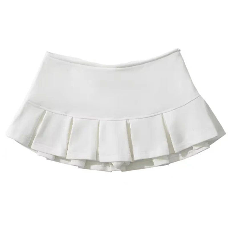 2025 Sexy High Waist Pleated Mini Skirts Women Streetwear A Line Super Short Skirts Woman Korean Fashion Gray Skirt with Shorts