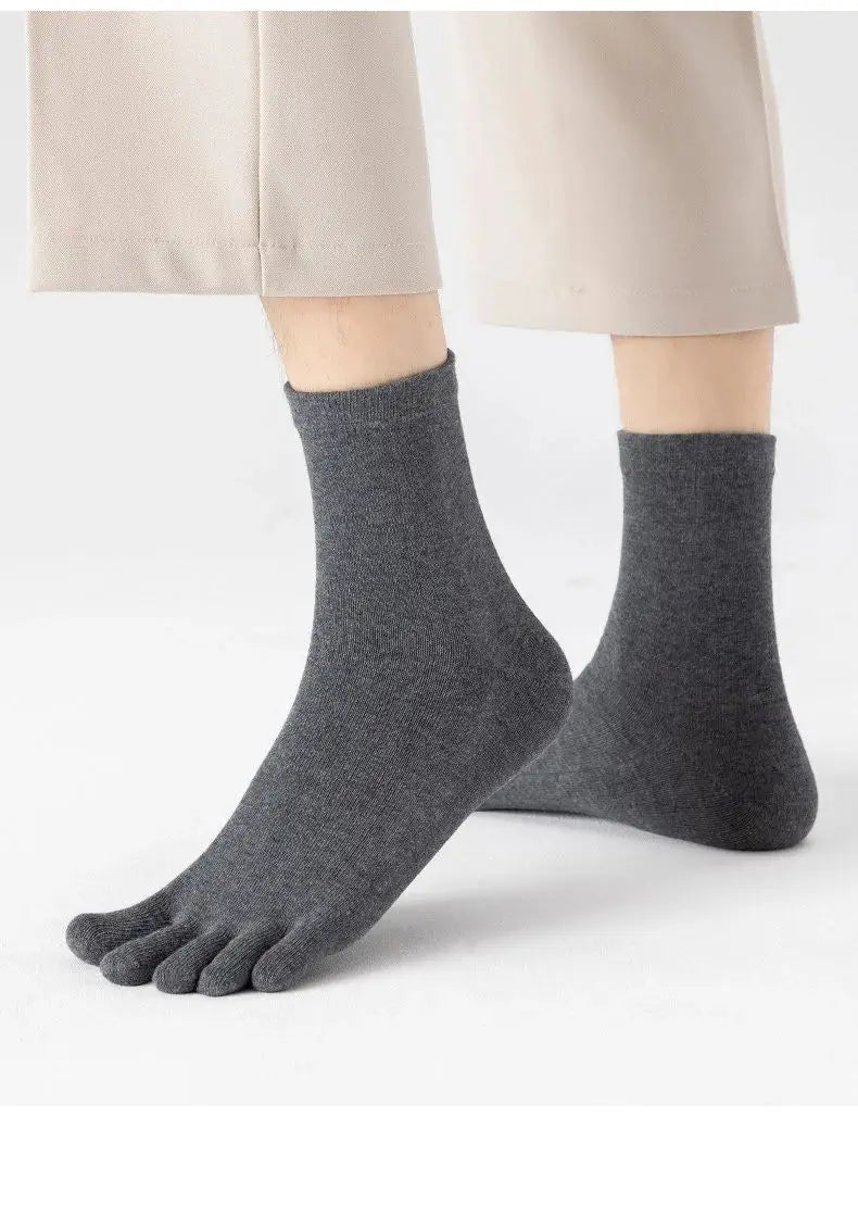5Pairs Five Fingers Toe Socks Breathable Cotton Unisex Sports Running Sweat Absorbent Antibacterial Ankle Crew