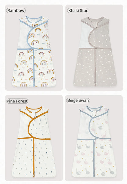 Baby Sleeping Bag For Newborn Sleep Aid Thin Soft Cotton Boys Girls Wrap Sleepwear Adjustable Breathable Baby Swaddle Blanket