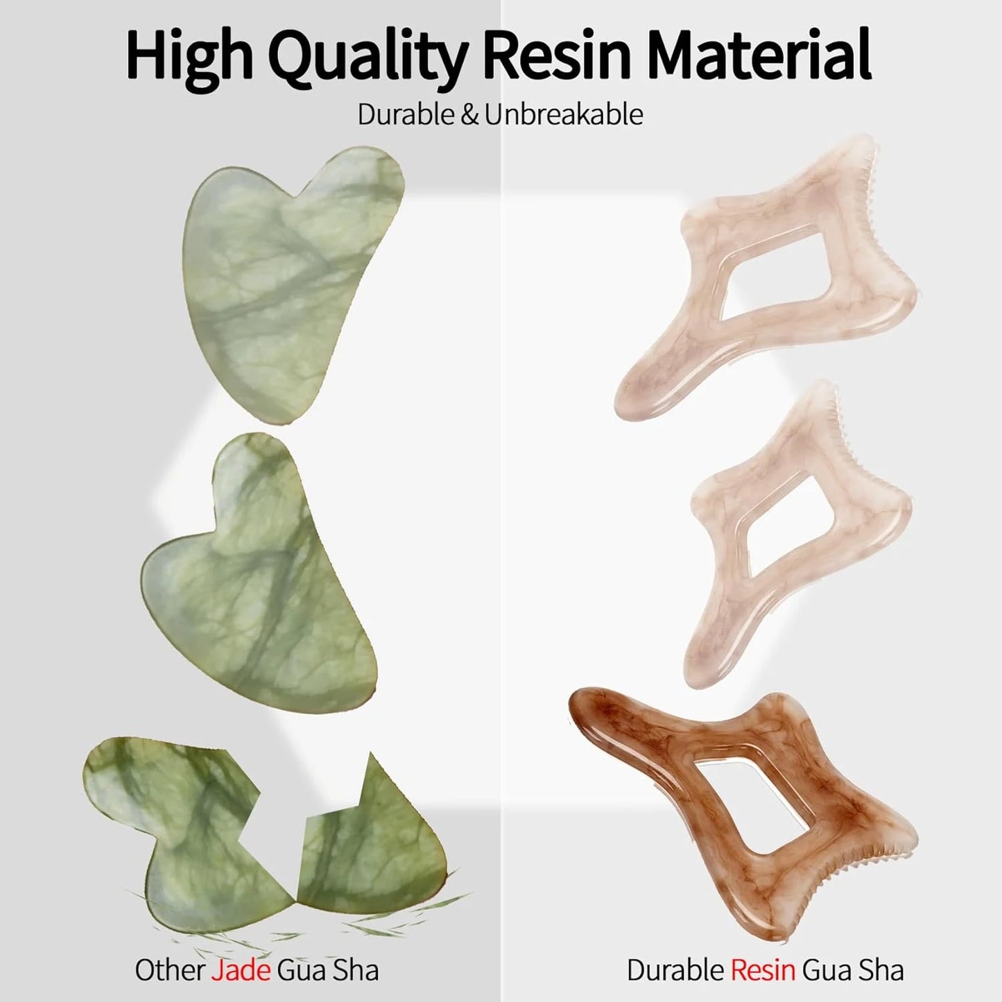 Resin Body Gua Sha Tool Large Gua Sha Body Tool Cellulite Massage Tool Lymphatic Drainage Tool for Face, Back Body Shaping Tools