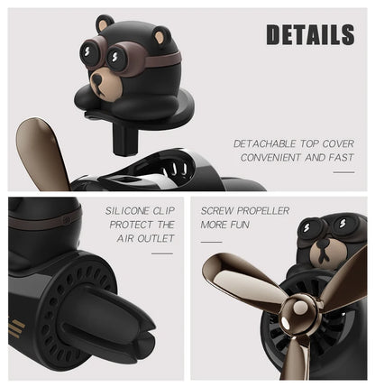 Odorless DIY perfume ornament airplane pilot bear car air freshener decoration accessories aroma vent clip fragrant diffuser men
