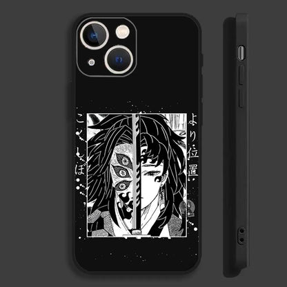 Cool K-Kokushibo Anime Phone Case For iPhone 16,15,14,13,12,11,Pro,Max,Plus,Mini,X,XS,XR,8,7,6,S,SE Soft Black Case