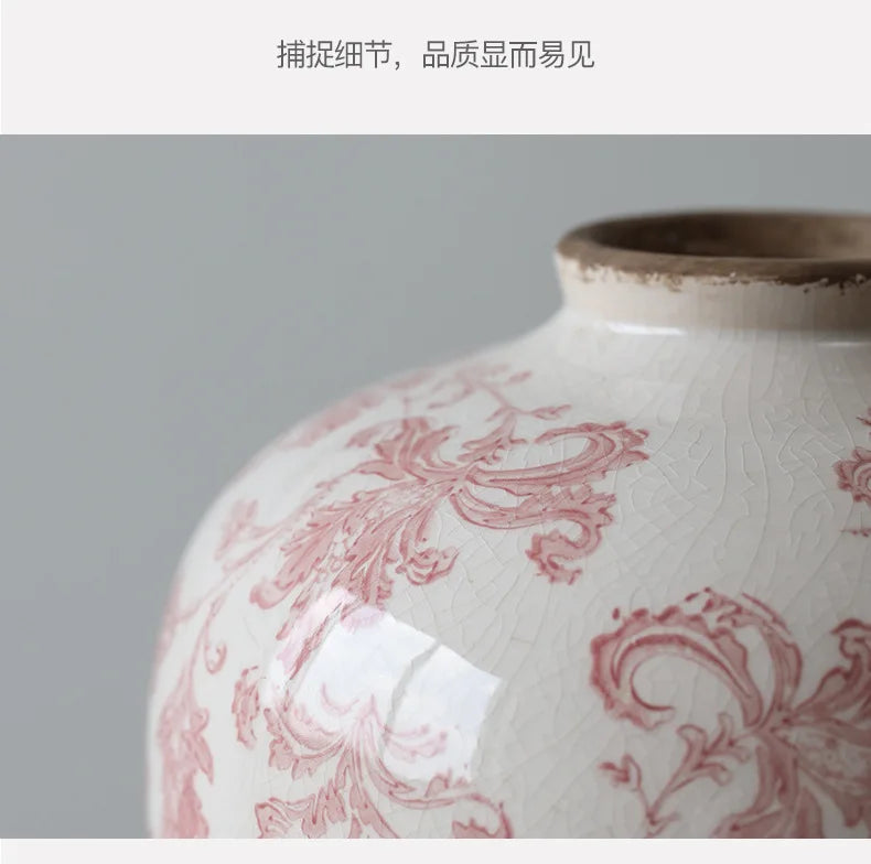 Blue and White Porcelain Vase Flower Vase Chinese-style Retro Porcelain Jars Ceramic Pot Flowerpot Home Decoration Accessories