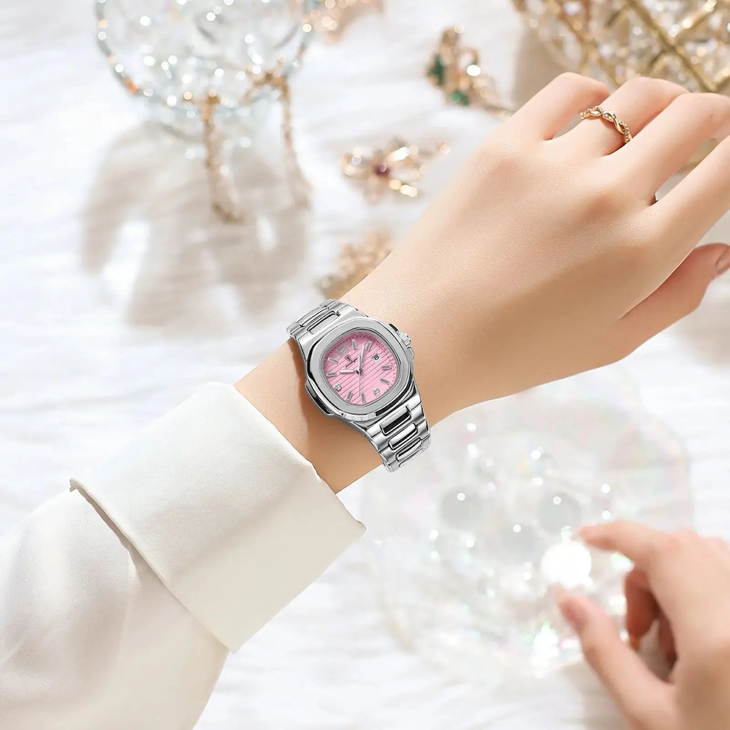 POEDAGAR Square Fashion Woman Wristwatch Luminous Waterproof Date Ladies Watch Luxury High Quality Quartz Women's Watches Reloj
