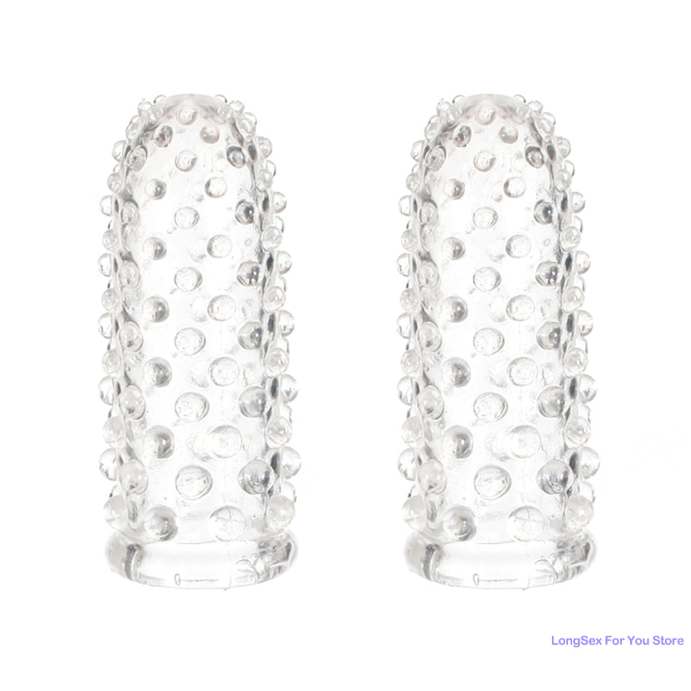 Finger Condoms Adult Sex Toys Spike Condom Women Stimulation Female Vagina Clitoris Silicone dotted Finger Coats Adult supplies