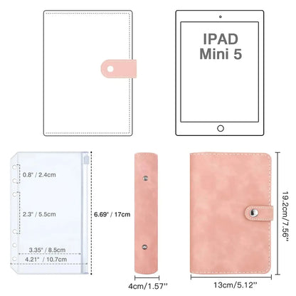 2024 Budget Binder A6 PU Leather Notebook Cash Envelopes System Set Clip-On Binder Pockets For Money Saving Bill Organizer Gifts