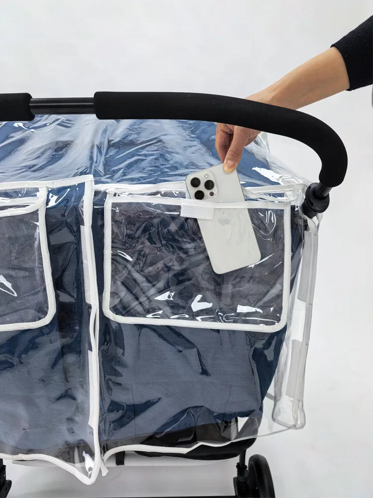 Twin Stroller Rain Cover Windshield Double Front Stroller Universal Rainproof Warm Cover Cart Raincoat Baby Stroller Accessories