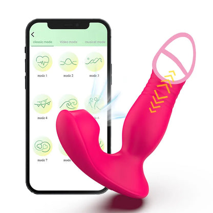 Wearable Sucking Thrusting Dildo Vibrator APP Control Clit Stimulator Penetration Vagina Panties Vibrator  Sex Toys for Female
