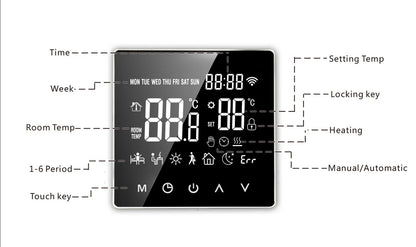 Tuya Smart Thermostat For Underfloor Heating Wifi Thermostat  Floor Heating Controller Warm Floor Temperature Controller Alexa