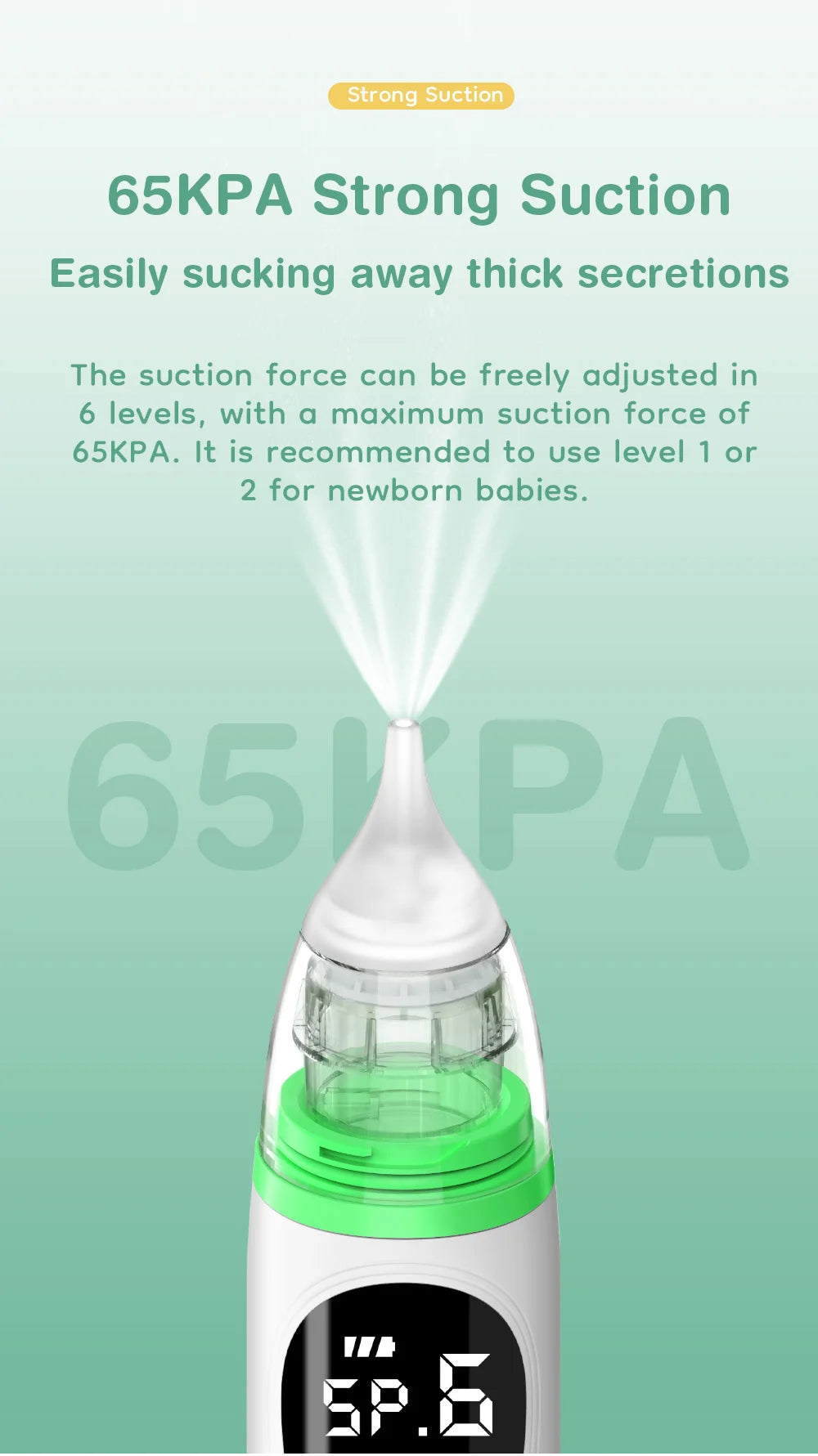MAMIJOY  Electric Nasal Absorber Silent Baby Obstruction Rhinitis Cleaner Nasal Aspirator Nasal Mucus Cleaning Tool Fro Newborn