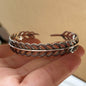 100% Solid 925 Sterling Silver Metal Bracelet for Women Vintage Handmade Simple Retro Black Stone Bracelet Birthday Gift Party