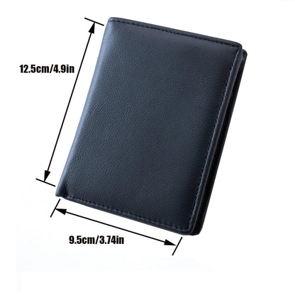 Mens Wallet Genuine Leather RFID Blocking Vintage Vertical Short Credit Card Holder Coin Purse Money Bag Slim Travel Gift
