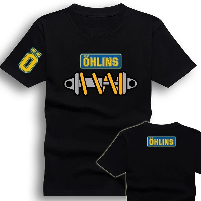 Desktop_Amazing Tees Men Ohlins Shock Suspension Car Motorcycle Sport Racing T Shirt Summer Casual Oversized men's Short sleeve