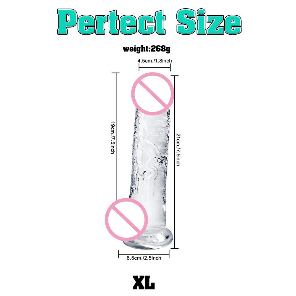 4 Size Transport Silicone Dildo Fake Dick for Women Artificial Penis with Suction Cup Female Masturbation Adult Sex Toy for 18+