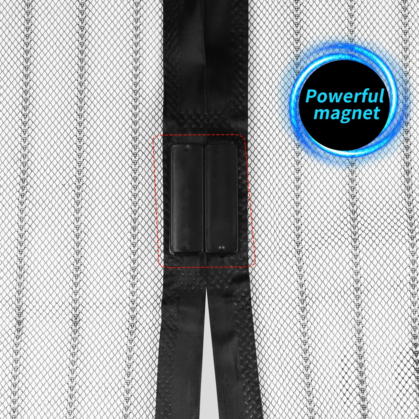 Magnetic Screen Door Hands Free Mesh Partition Heavy Duty Curtain Keeps Bugs Out Frame Hook & Loop Pet and Kid Friendly