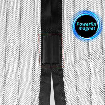 Magnetic Screen Door Hands Free Mesh Partition Heavy Duty Curtain Keeps Bugs Out Frame Hook & Loop Pet and Kid Friendly