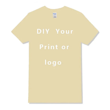 EU size 100% pure cotton custom T-shirt front and back team school uniform store logo text photo for men's personalized high-end
