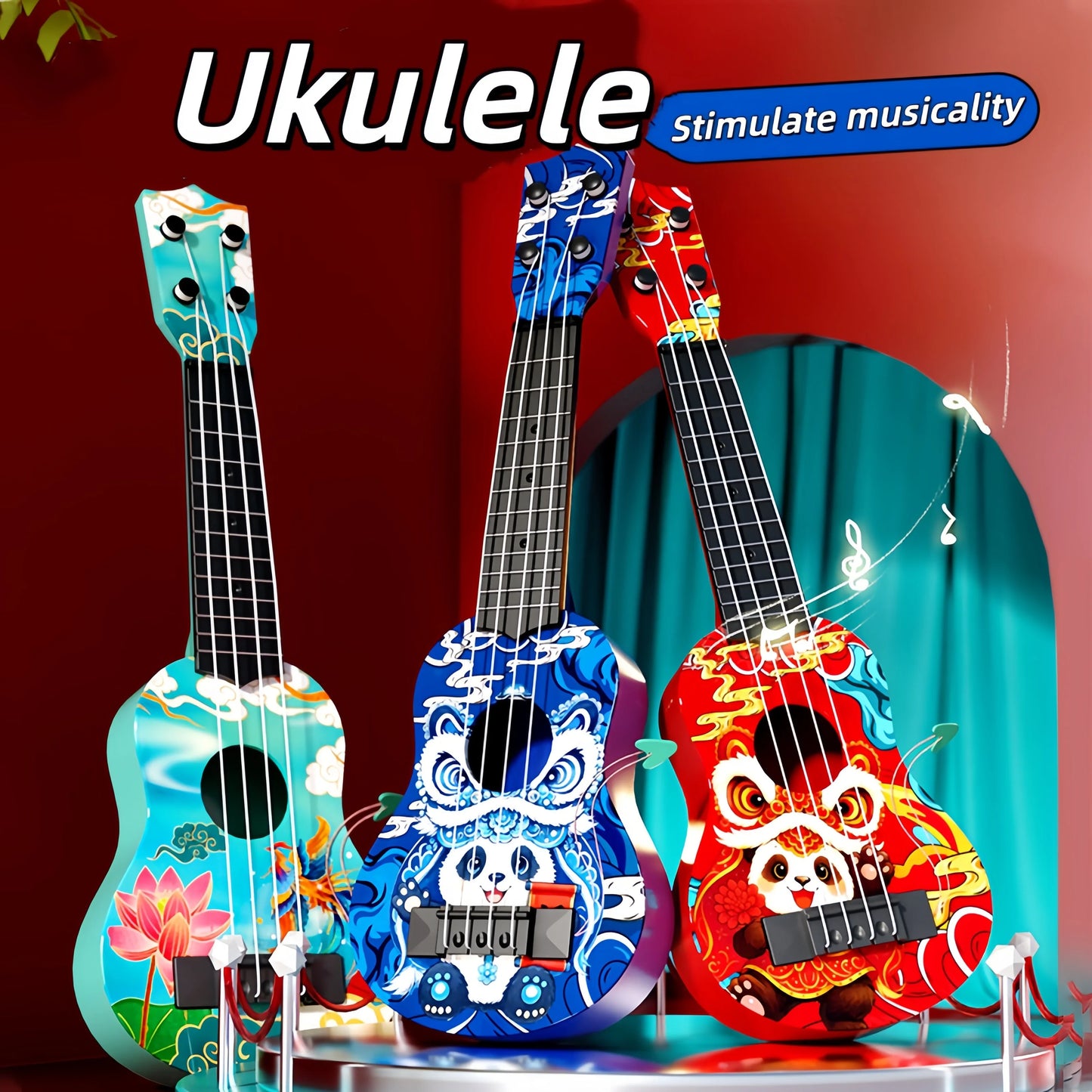 Newly Launched Strumming Ukulele, Beginner-Friendly Toy Guitar Instrument for Kids, New Year's Gift for Children