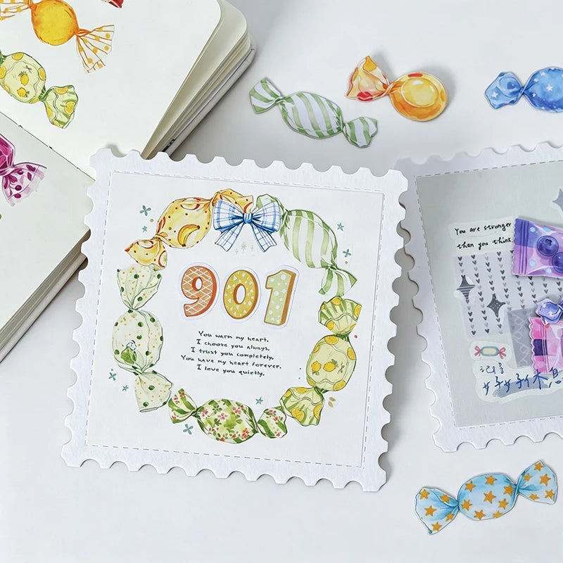 Candy Shaped Sticker Pack, Sweet Style Stickers for Junk Journal Decoration, Decorative Stickers for Water Cups, Photo Frames