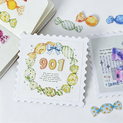 Candy Shaped Sticker Pack, Sweet Style Stickers for Junk Journal Decoration, Decorative Stickers for Water Cups, Photo Frames