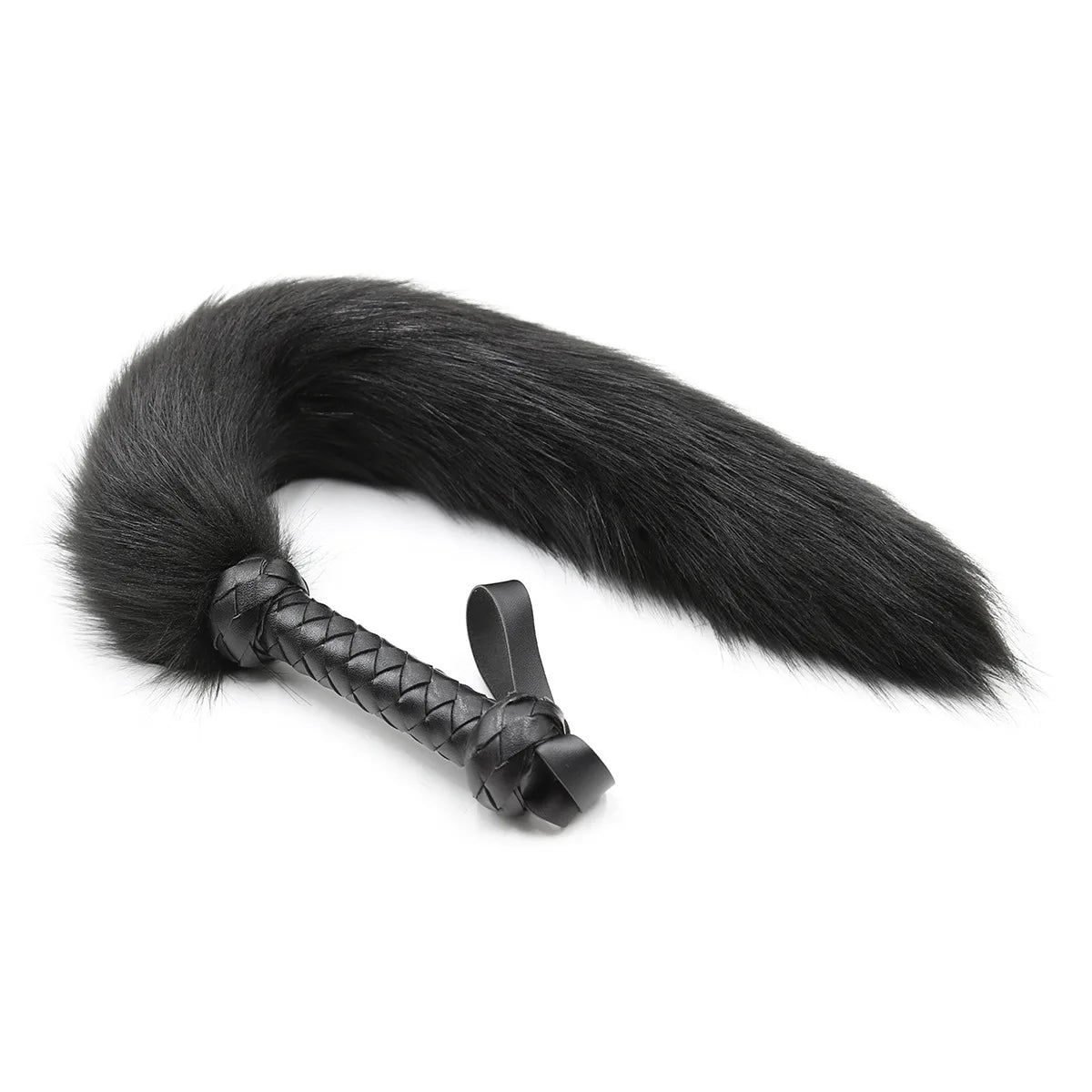 BDSM Faux Fox Tail Whip with Handle, Cosplay Tail Flogger, Bondage Paddle, Pet Play Roleplay, Fetish Costume Accessory, SM Adult