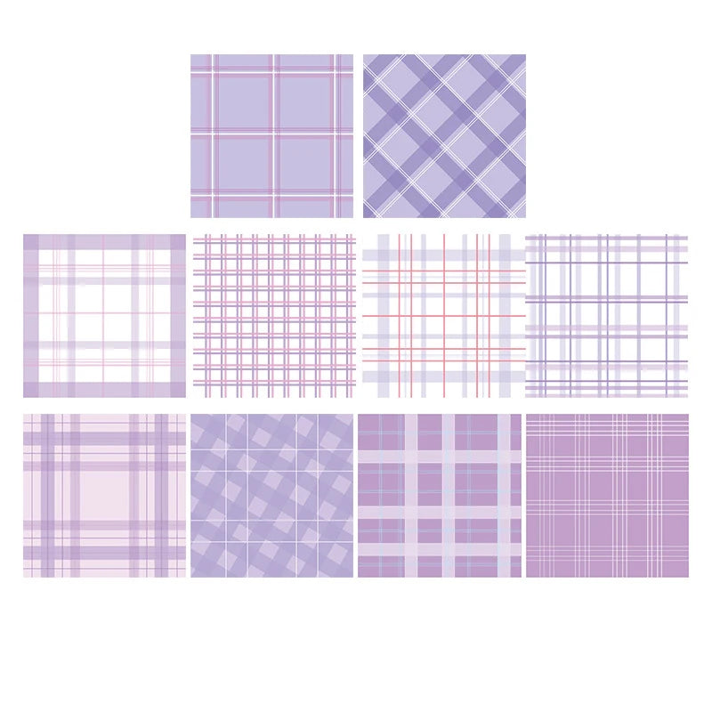 200Sheets Grid Pad Paper  8*8cm Aesthetic Non-Adhesive Plaid Design for Journaling, Planners & Study Notes, Stylish School-Style